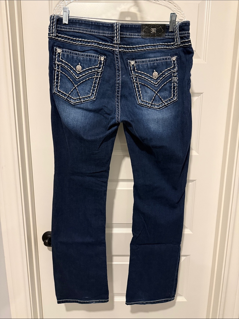 Miss Me Dark Blue Embroidered Boot Cut Jeans